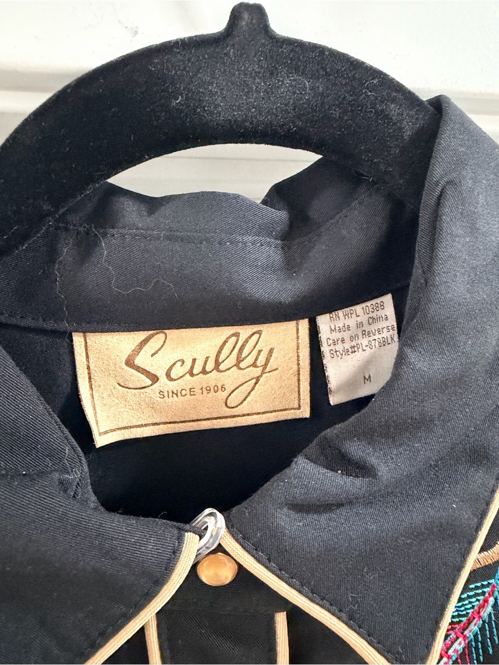 Scully Black Western Embroidered Button-Down Shirt - Picture 3 of 6
